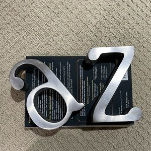 A Z letter metal silver bookend